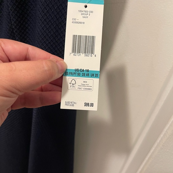 Jones Studio Navy dress sz16. New with tags. - Picture 3 of 8